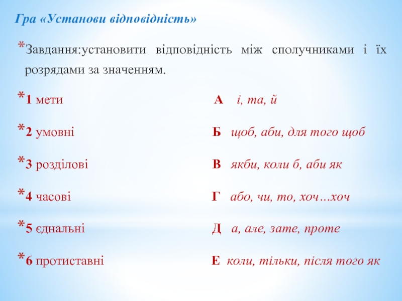 Установіть відповідність між схемами та реченнями