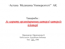 “ Астана Медицина Университеті” АҚ Тақырыбы : Ас қорыту органдарының қатерлі