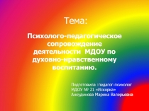 Психолого-педагогическое сопровождение деятельности МДОУ