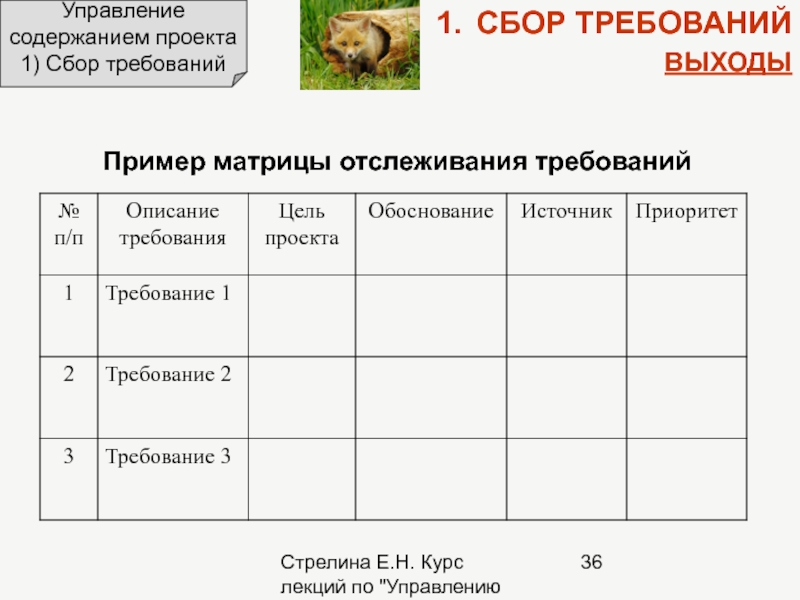 Матрица требований проекта пример