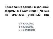 Требования единой школьной формы в ГБОУ Лицей № 623 на 2017-2018 учебный год