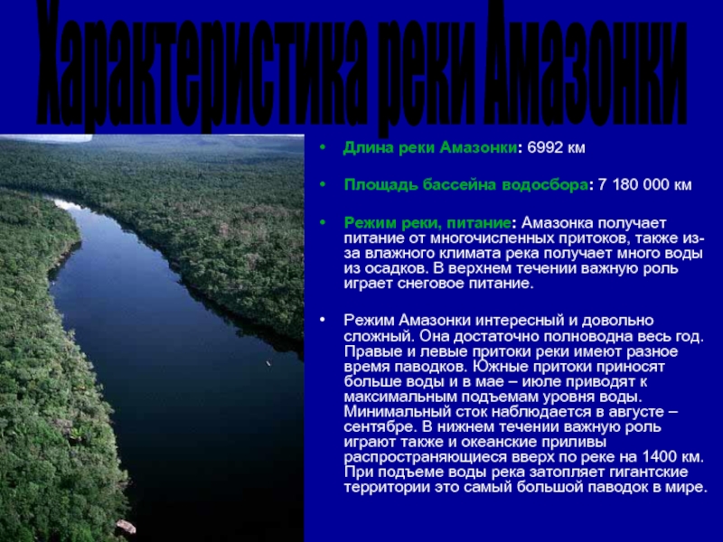 Характеристика реки амазонка по плану 7 класс география климанова