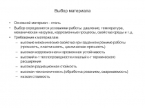 Выбор материала