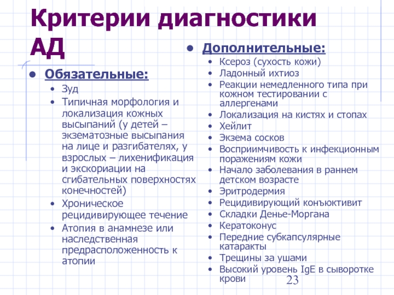 Дополнительные критерии. Атопический дерматит критерии диагноза. Обязательные диагностические критерии атопического дерматита. Диагностические критерии атопического дерматита у детей. Дополнительные диагностические критерии атопического дерматита.