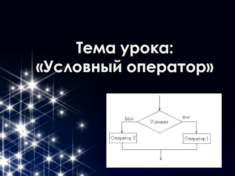 Презентация условный оператор