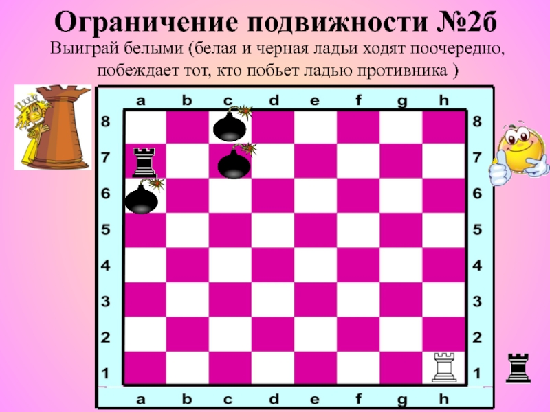 Ладьей ходи. Шахматы ограничение подвижности фигур. Ограничение подвижности шахматных фигур Ладья. Игра ограничение подвижности ладьи 1 класс. Ограничения ладьей.