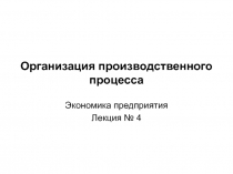 Организация производственного процесса