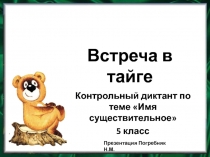 Встреча в тайге. Контрольный диктант по теме Имя существительное 5 класс