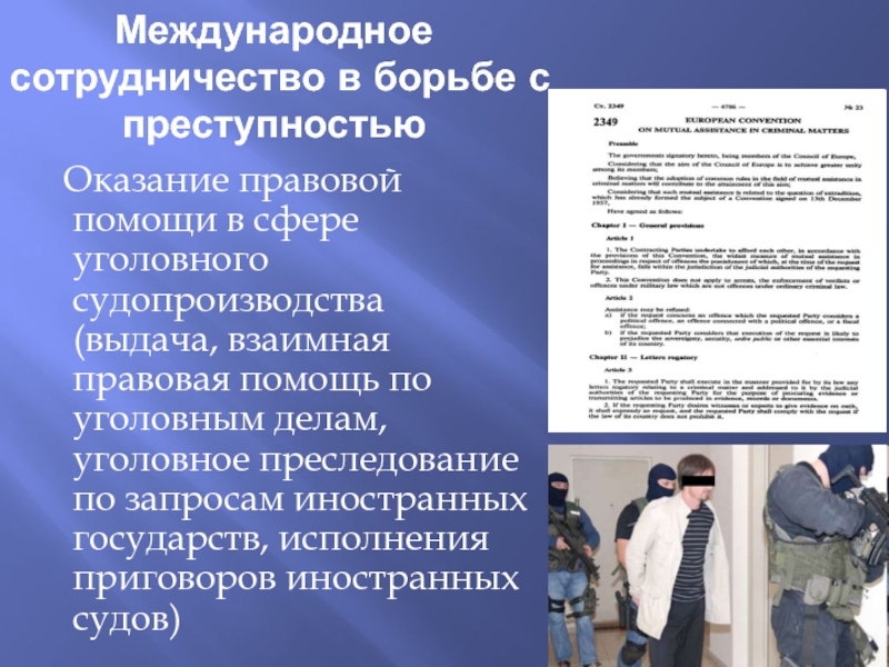 Международное сотрудничество в борьбе с преступностью презентация