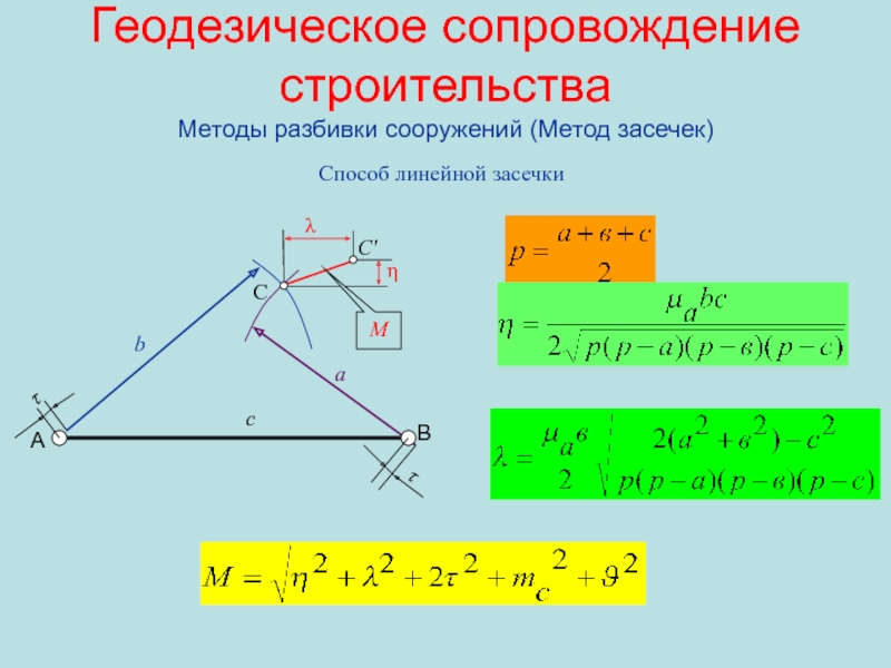 Способ угловых засечек. Метод засечек в геодезии. Способ линейных засечек в геодезии. Метод линейной засечки. Линейная засечка в геодезии.