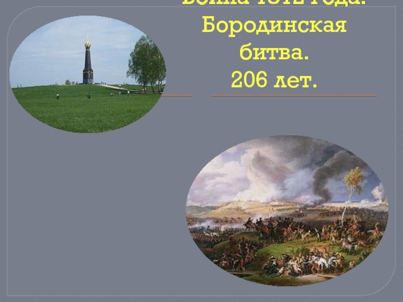 Презентация Война 1812 года. Бородинская битва. 206 лет