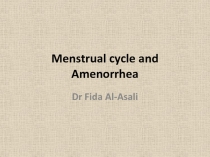 Menstrual cycle and Amenorrhea