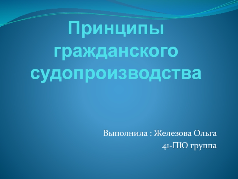 Принципы гражданского судопроизводства