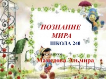 Презентация  урока Познание Мира 