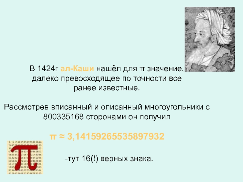 Дальше значение. Ал-каши математик число пи. 1424 Аль каши математик. В 1424г ал- каши. 1424 Г.