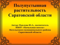 Полупустынная растительность Саратовской области