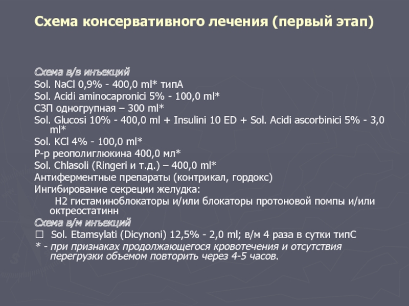 Sol glucosi. Sol. Glucosi 5% - 400,0 ml Sol. AC. Ascorbinici 5%. Схема консервативного лечения при перфорация язвы. Sol. Acidi hydrochlorici 3% 100ml ППК. Rp Sol Glucosi 5 100 ml.