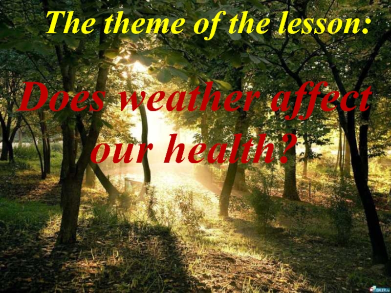Does weather affect our health?