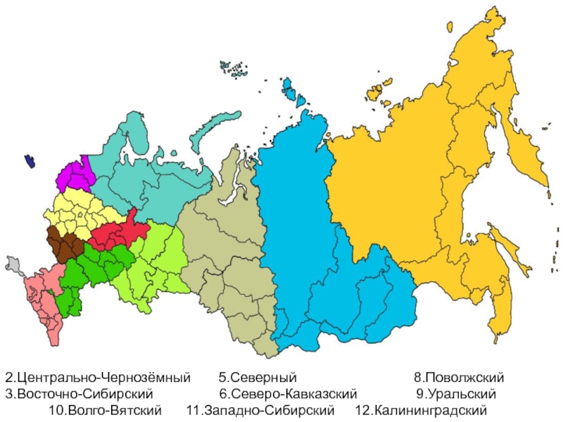 Карта россии по экономическим районам россии