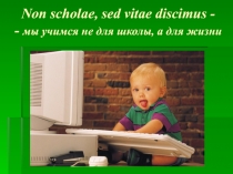 Non scholae, sed vitae discimus - - мы учимся не для школы, а для жизни
