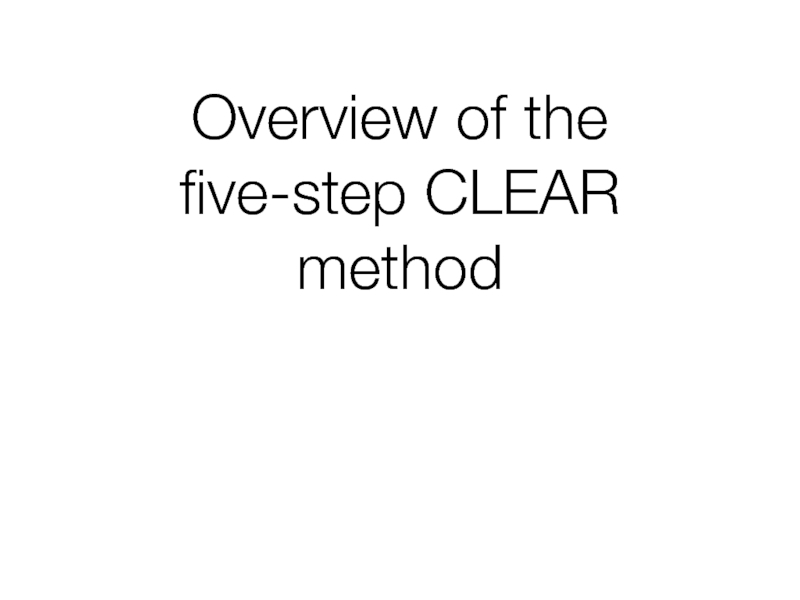 Overview of the five-step CLEAR method
