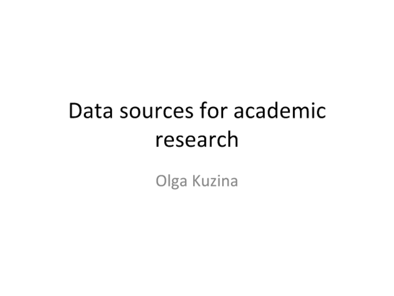 Data sources for academic research