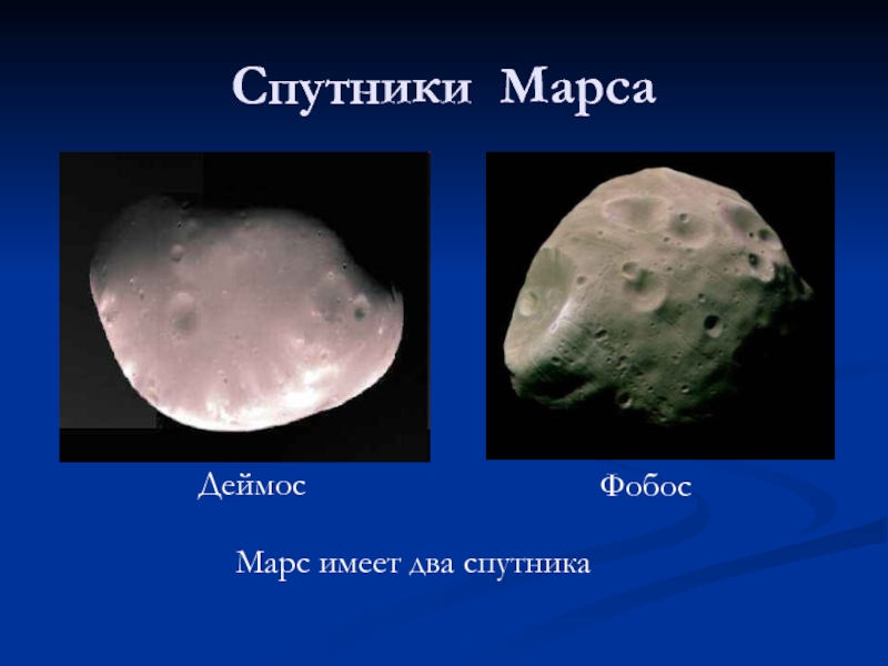 Спутники МарсаМарс имеет два спутникаДеймосФобос