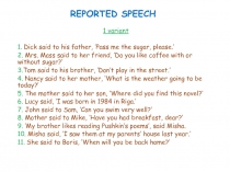 REPORTED SPEECH