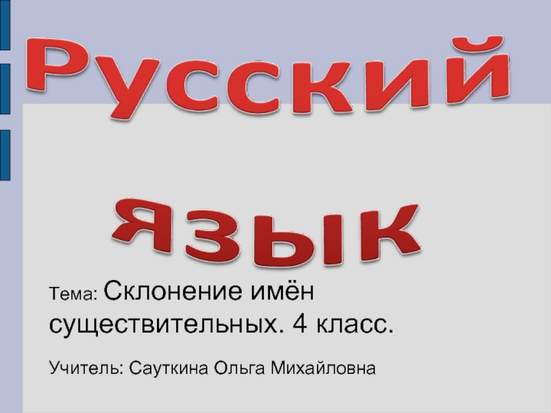 Склонение имён существительных в русском языке