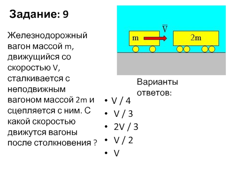 Вагон массой м движущийся