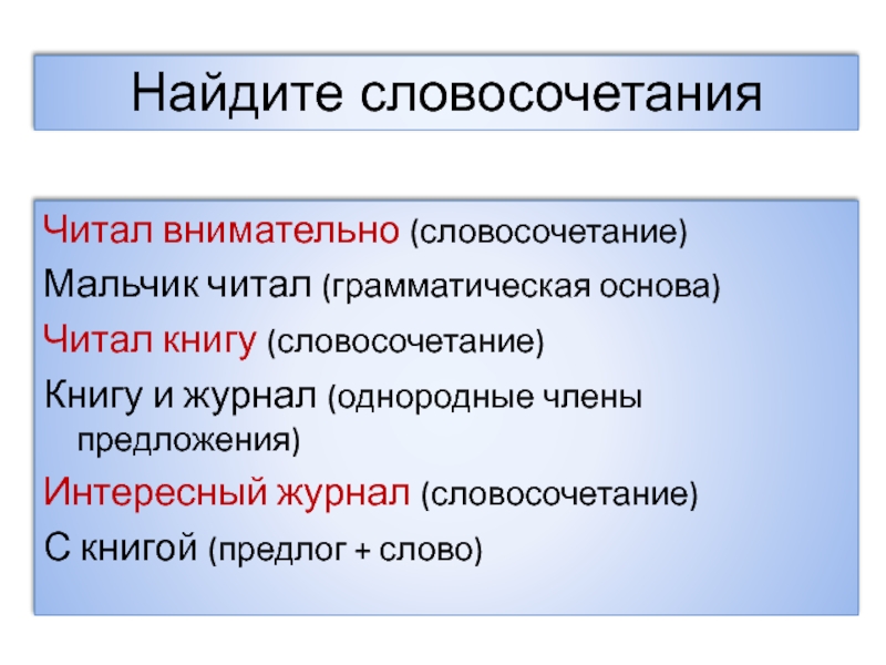 Словосочетание 5 класс презентация