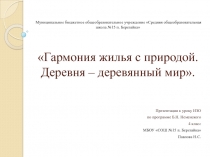 Гармония жилья с природой. Деревня – деревянный мир