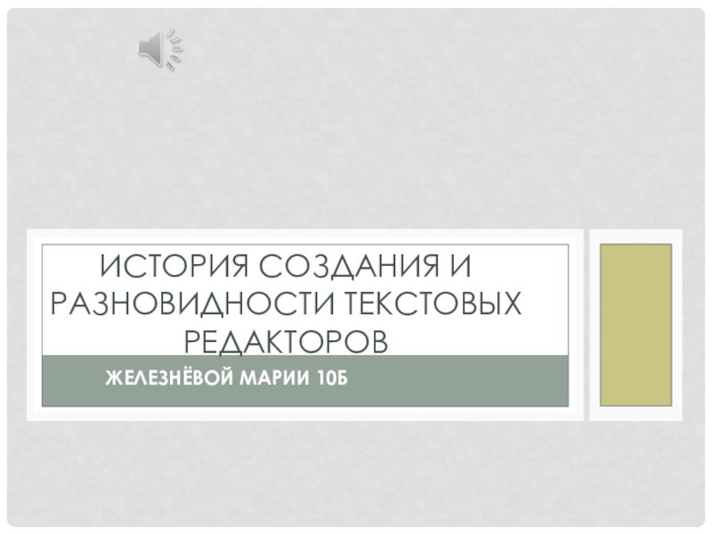 История создания текстовых редакторов разновидности текстовых процессоров