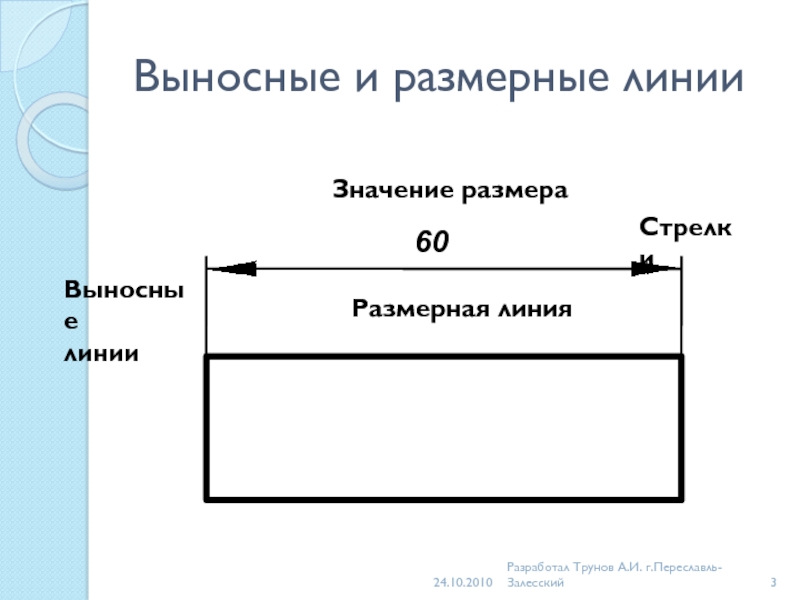 Длина выносной линии на чертеже