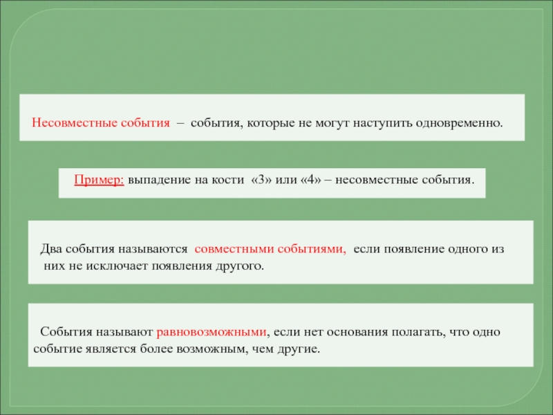 Несовместные события. События называются несовместными если. Несовместное событие события. Два события называются совместными.