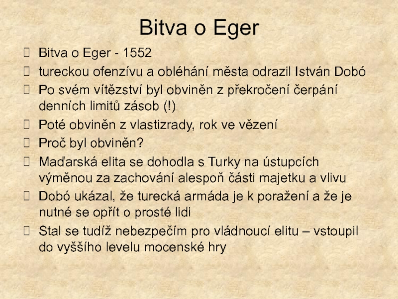 Презентация Bitva o Eger