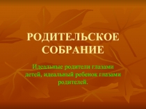 Идеальные родители глазами детей, идеальный ребенок глазами родителей