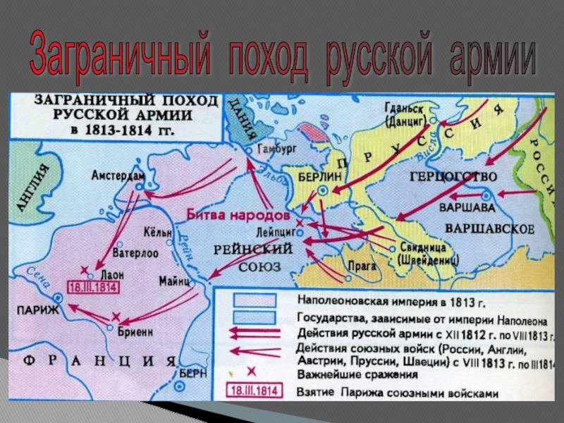 Заграничный поход русской армии 1812 1815 карта