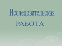 Исследовательская работа по теме 