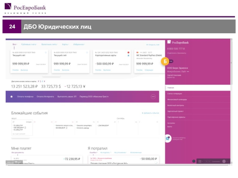 Дбо 24. Дистанционное банковское обслуживание юридических лиц. ДБО-10. РОСЕВРОБАНК вид карт.