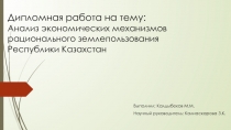 Дипломная работа на тему : Анализ экономических механизмов рационального