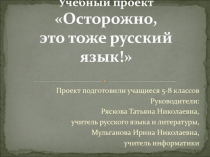 Учебный проект по русскому языку  
