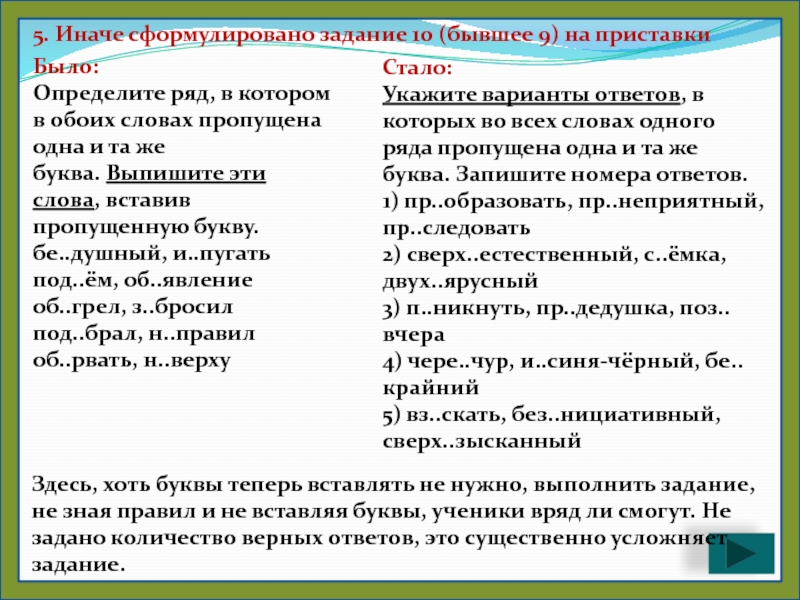 Иначе 5. Сверх.. Нициативный. Сверх..зысканный. Команда формулирование задания. Формулировку задания с несколькими вариантами ответа.