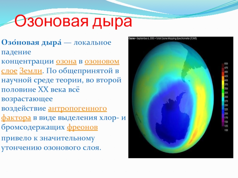 Презентация об озоновых дырах