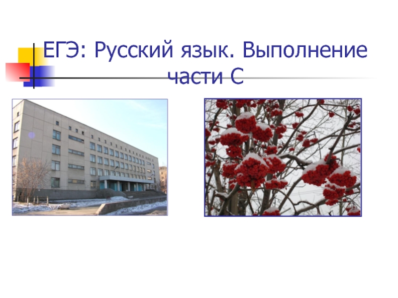 Презентация ЕГЭ: Русский язык. Выполнение части С