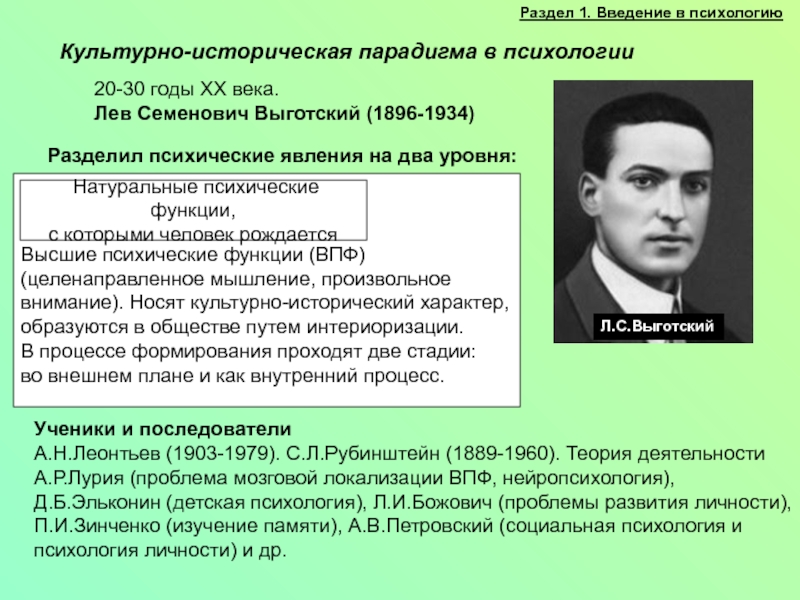 Отечественный психолог выготский является автором