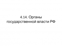 4.14. Органы государственной власти РФ
