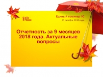 Отчетность за 9 месяцев 2018 года. Актуальные вопросы
