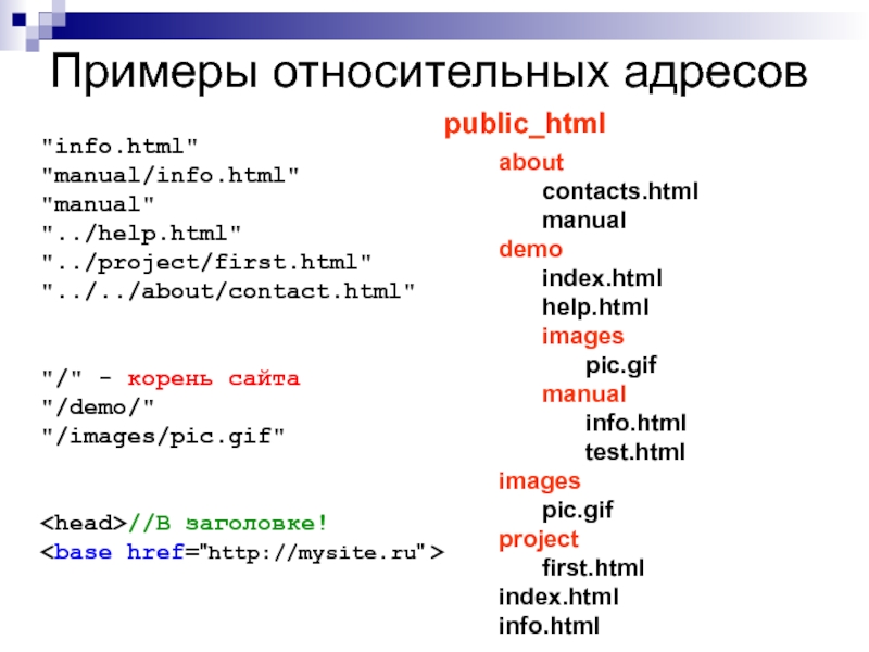 Common info html