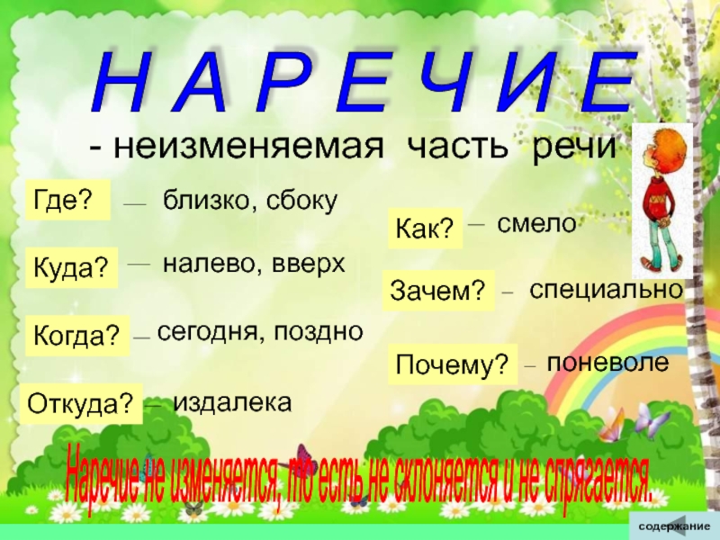 Слово каждый в речи. Наречие неизменяемая часть речи. Неизменяемые части речи примеры. Где как часть речи. Почему наречие неизменяемая часть.